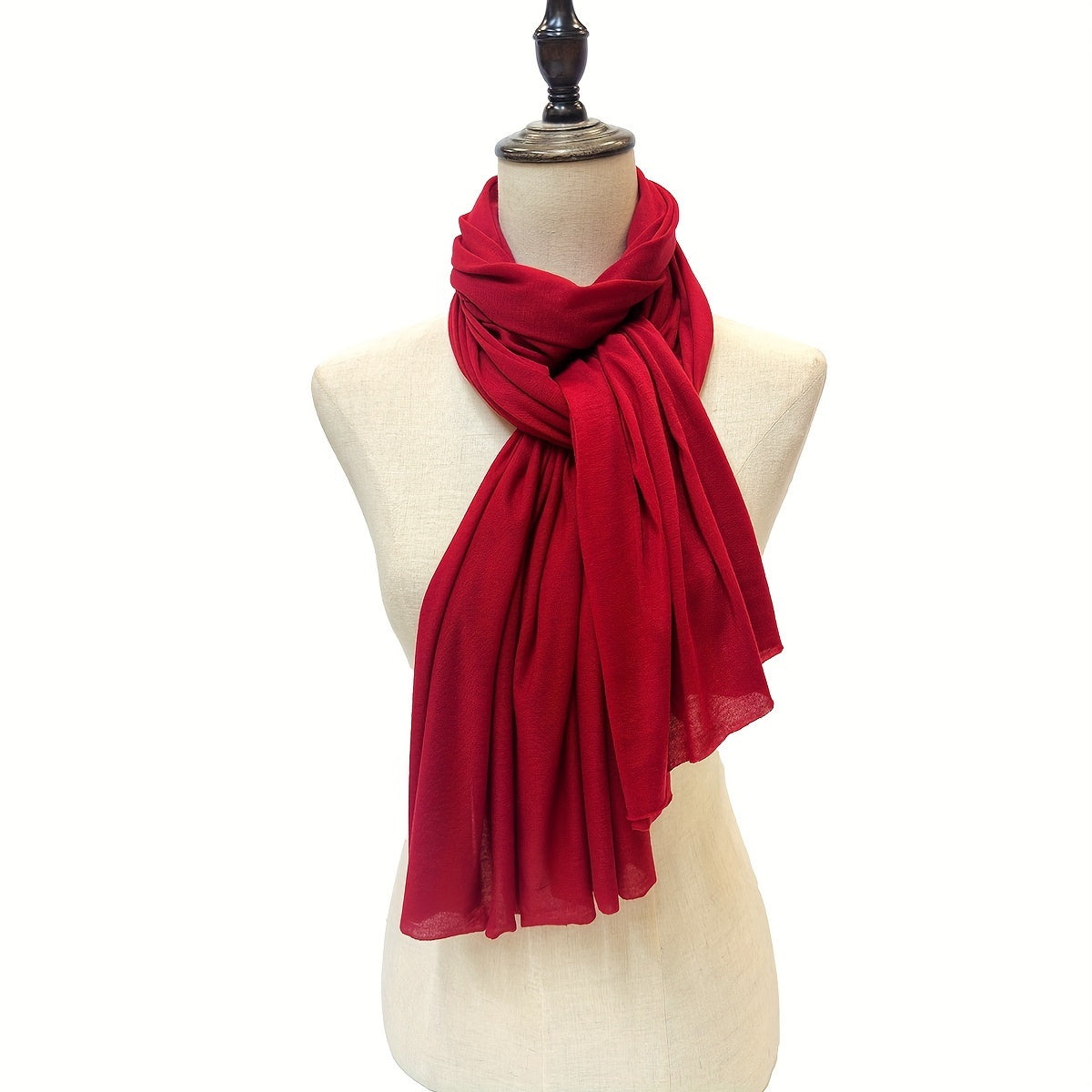 Solid Scarf Hijab Cotton And Linen Shawl Casual Windproof Head Wrap Turban