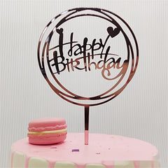 Heart Cake Insert Card Multicolor for Birthday Party Supplies