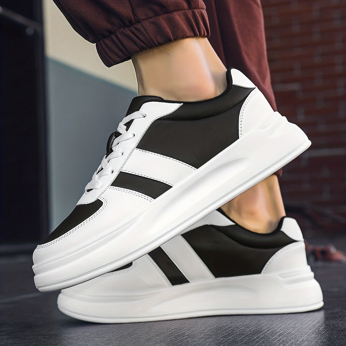 Men's Lace-up Platform Sneakers Chunky Skate Shoes