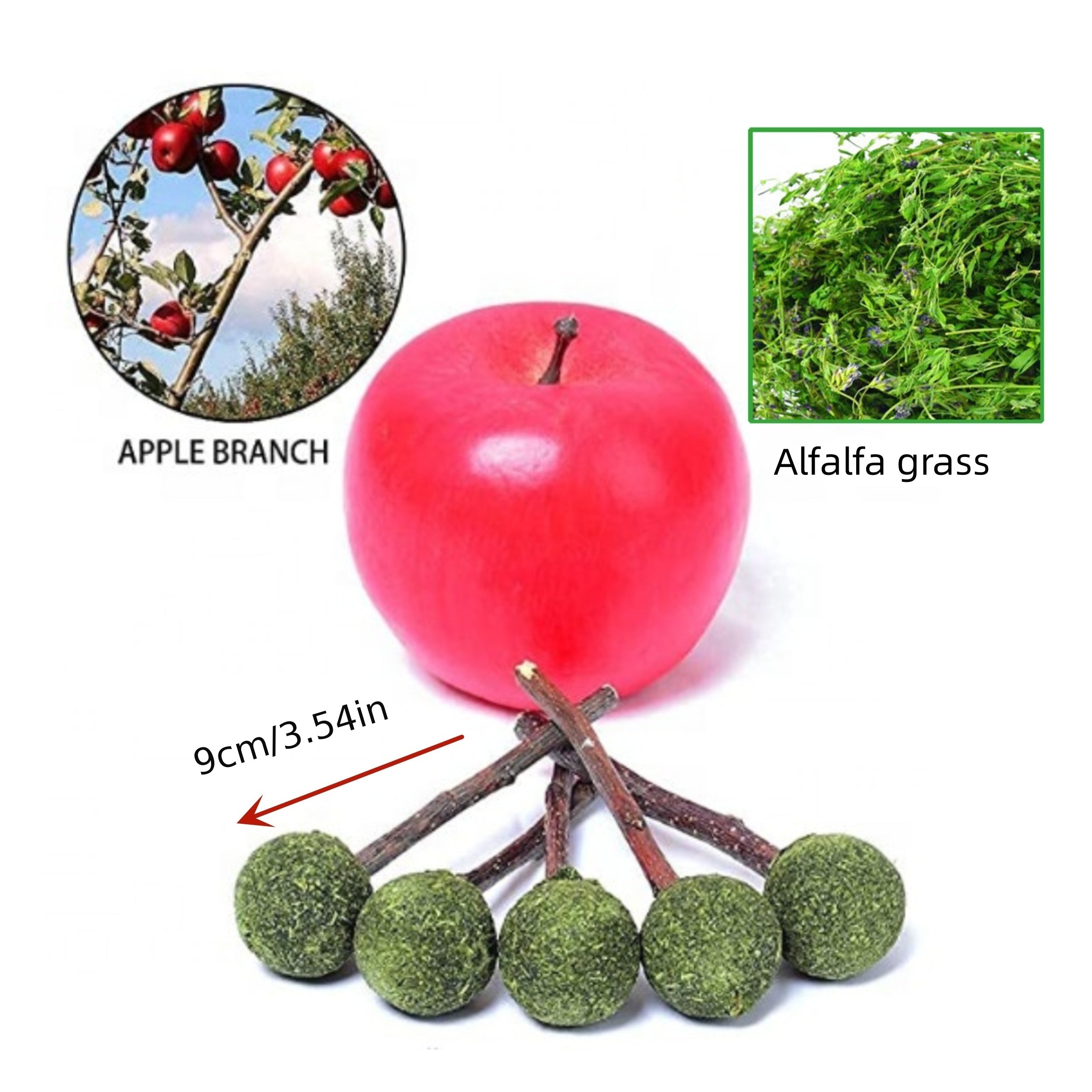 4pcs Bunny Chew Toys Natural Alfalfa Grass Small Animal Chew Toys