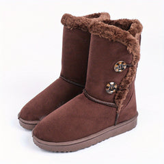 Women's Anti-skid Snow Boots Plush Lined Slip On Shoes
