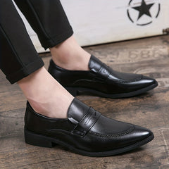 Men's Formal Dress Shoes Slip On Pointed Toe Low Top Classic