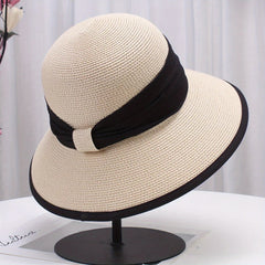 Ruched Hat Band Sun Hat Solid Bucket Hat Classic UV Protection Travel Beach Hats