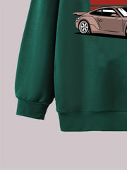 Boys Racing Car Print Hooded Sweatshirt for Spring Fall