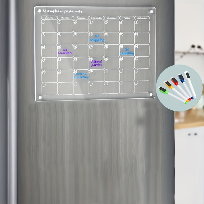 Acrylic Magnetic Monthly Calendar For Fridge