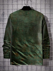 Beer Print Men's Long Sleeve Vintage T-shirt Stylish Tees