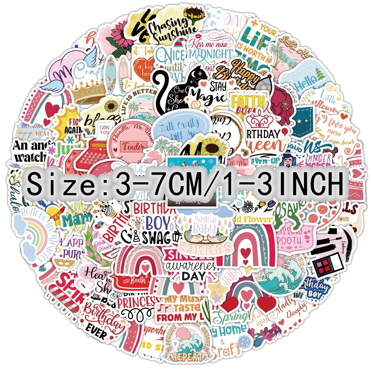 100pcs Cartoon Text Graffiti Stickers Laptop Helmet DIY Sticker