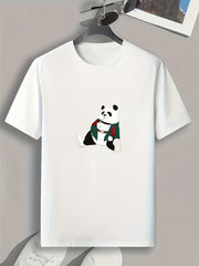 Panda Pattern Print Men's Sports T-shirt