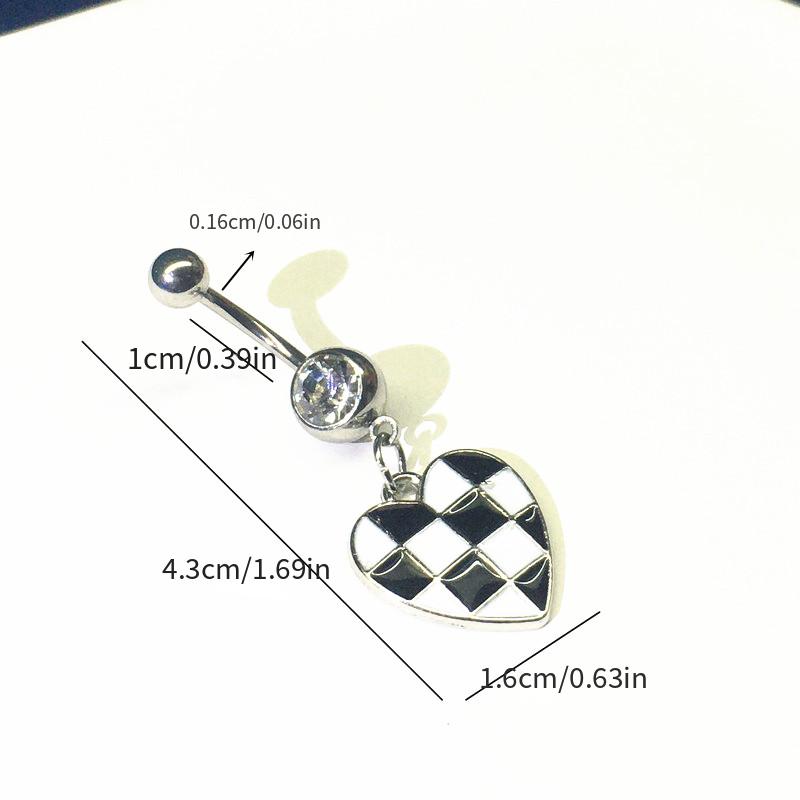 Plaid Heart Navel Belly Ring