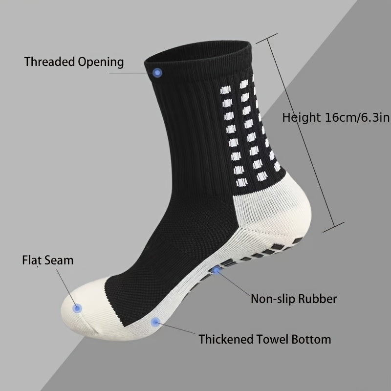 Men's Mid Crew Sport Socks Non Slip Shock Absorption Breathable Athletic Socks