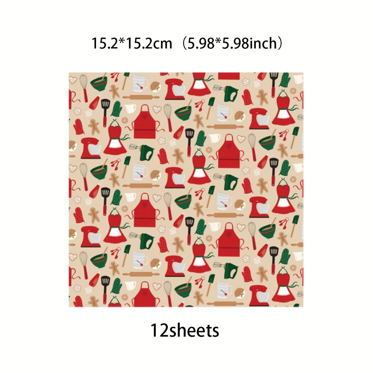 12pcs Large Size Christmas Bakery Paper Retro Journal Decoration Diy Tools