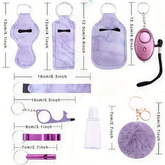 10-Piece Girls Safety Keychain Set - Whistle & Door Opener
