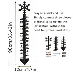 Snow Gauge Metal Snow Probe Snow Depth Measuring Rod Garden Christmas Gift