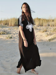 Boho Kaftan Dress Women's Plus Embroidered Beach Dress