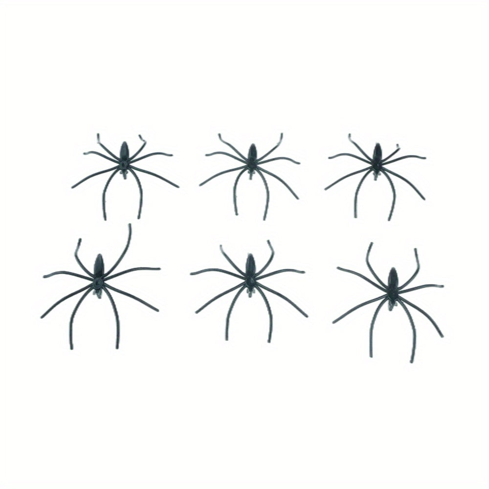 20 Spooky Plastic Spiders Halloween Decorations