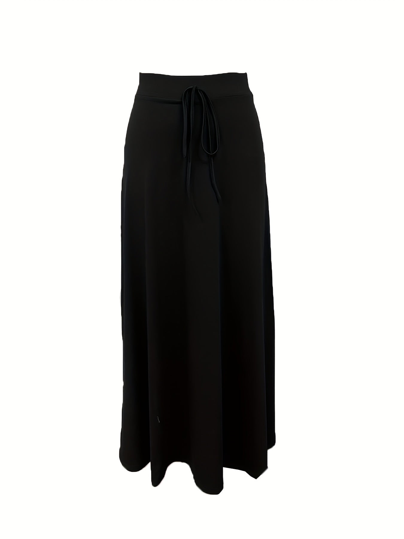 Solid Drawstring Skirts Casual & High Waist Maxi Skirts Women's Clothing