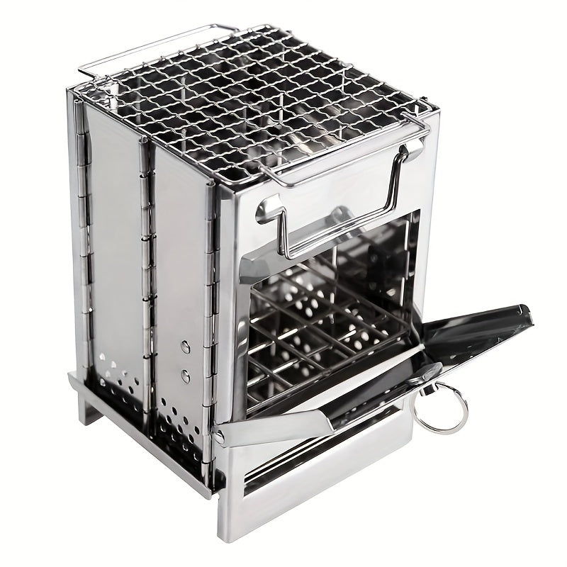15 Stainless Steel Foldable Mini Charcoal Grill Outdoor Stove Barbecue Grill