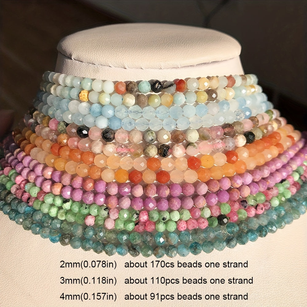 Faceted Stone Beads 2mm for DIY Jewelry Making 15'' 170pcs