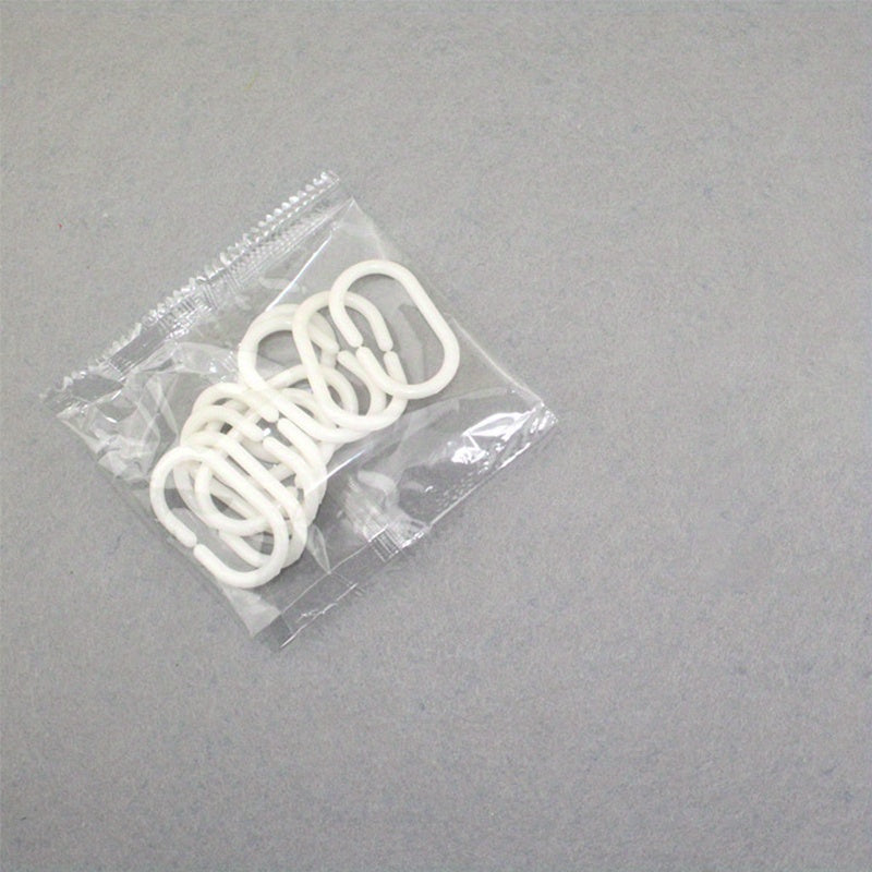 12pcs C Shaped Curtain Rings with Single Hook for Shower Curtains