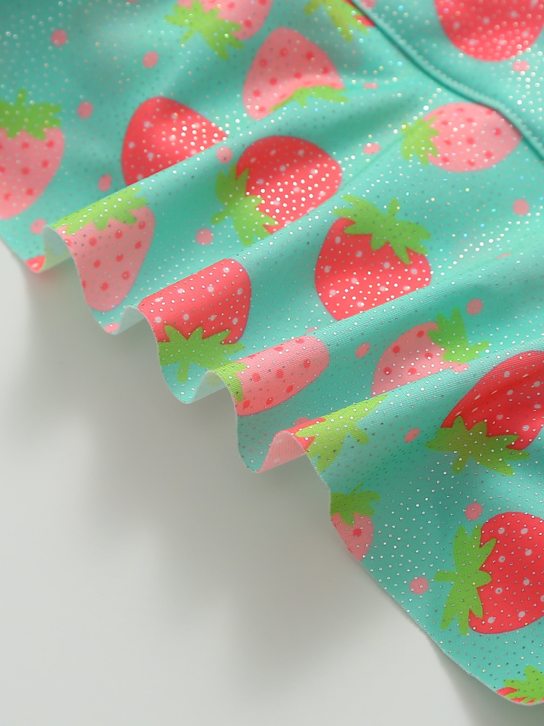 Girls Strawberry Graphic Tankini Swimsuit Set