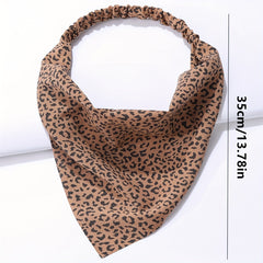 4pcs Leopard Print Bandanas Triangle Scarf Headband Classic Kerchief