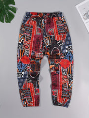 Boys Casual Ethnic Pattern Pants Spring Autumn Kids