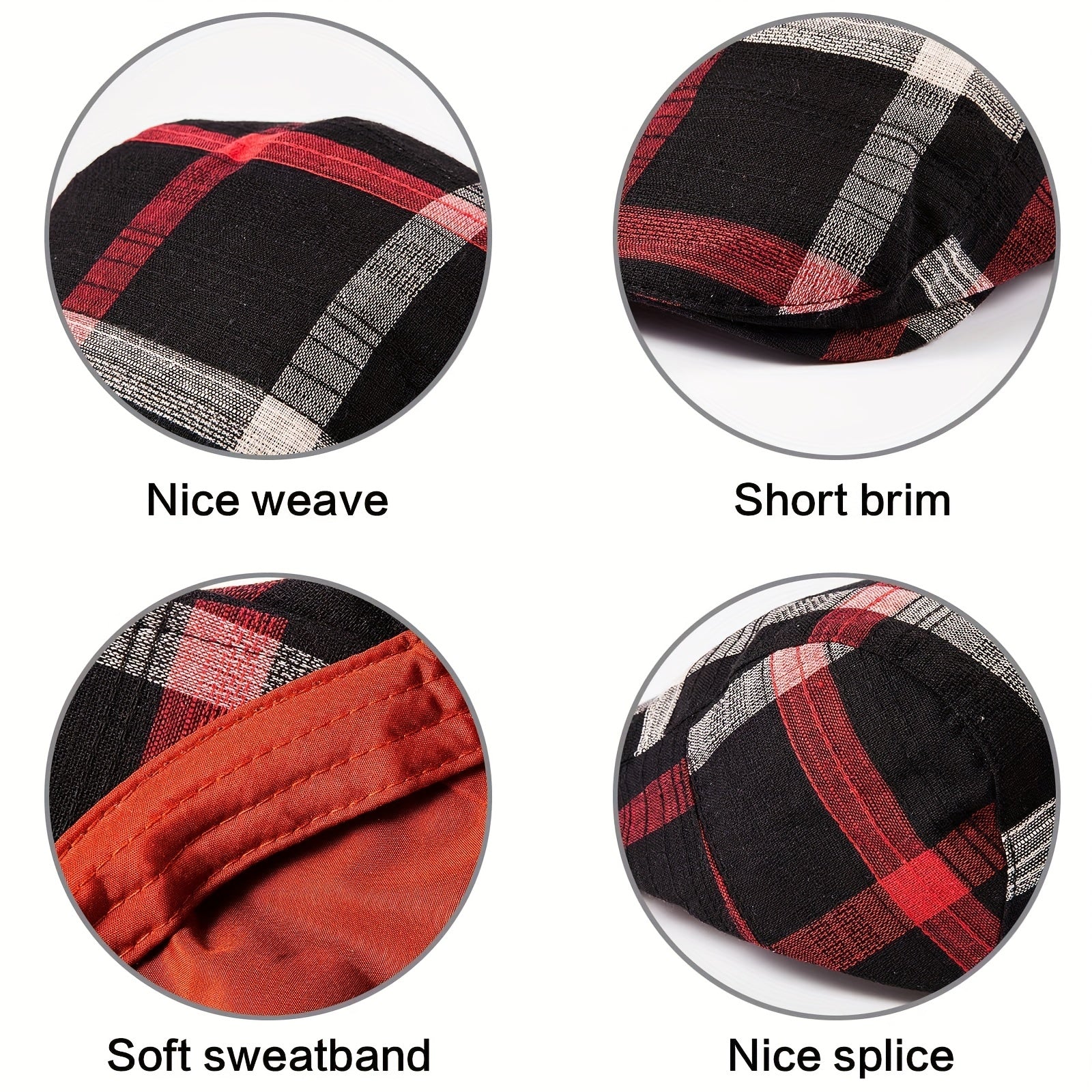 Red Cap Newsboy Hats Golf Scally Cap Summer Hat For Men Women
