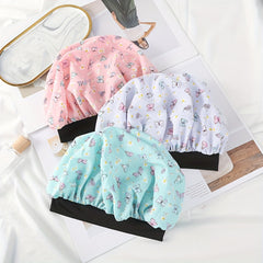 Butterfly Print Satin Bonnet Solid Night Cap Soft Hair Bonnet