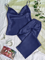 Satin Pajama Set with Cami Top & Pants