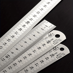 Thick Stainless Steel Ruler, 12-Inch, Metric & Inch Measurement, Durable