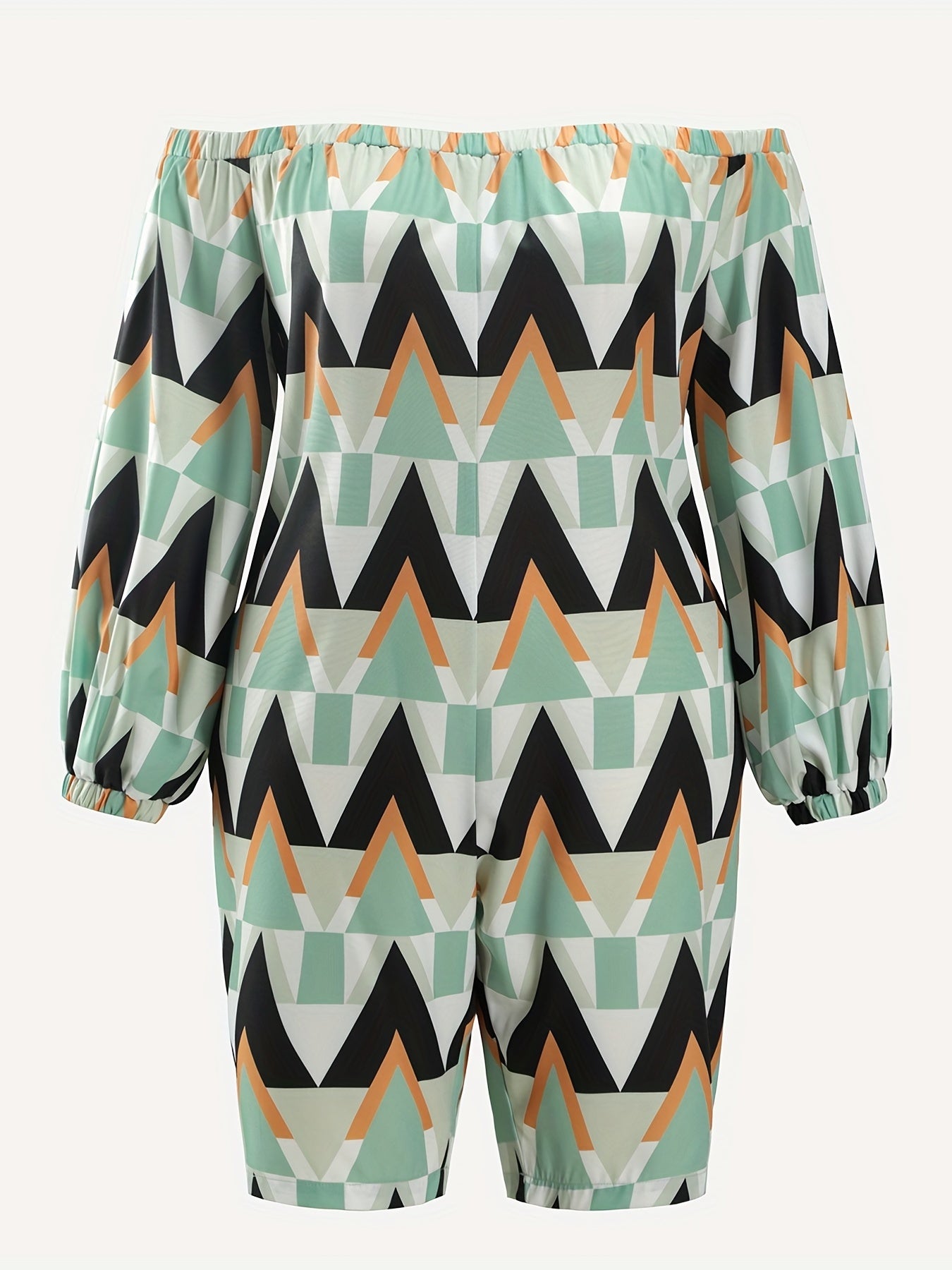 Geometric Print Off Shoulder Romper