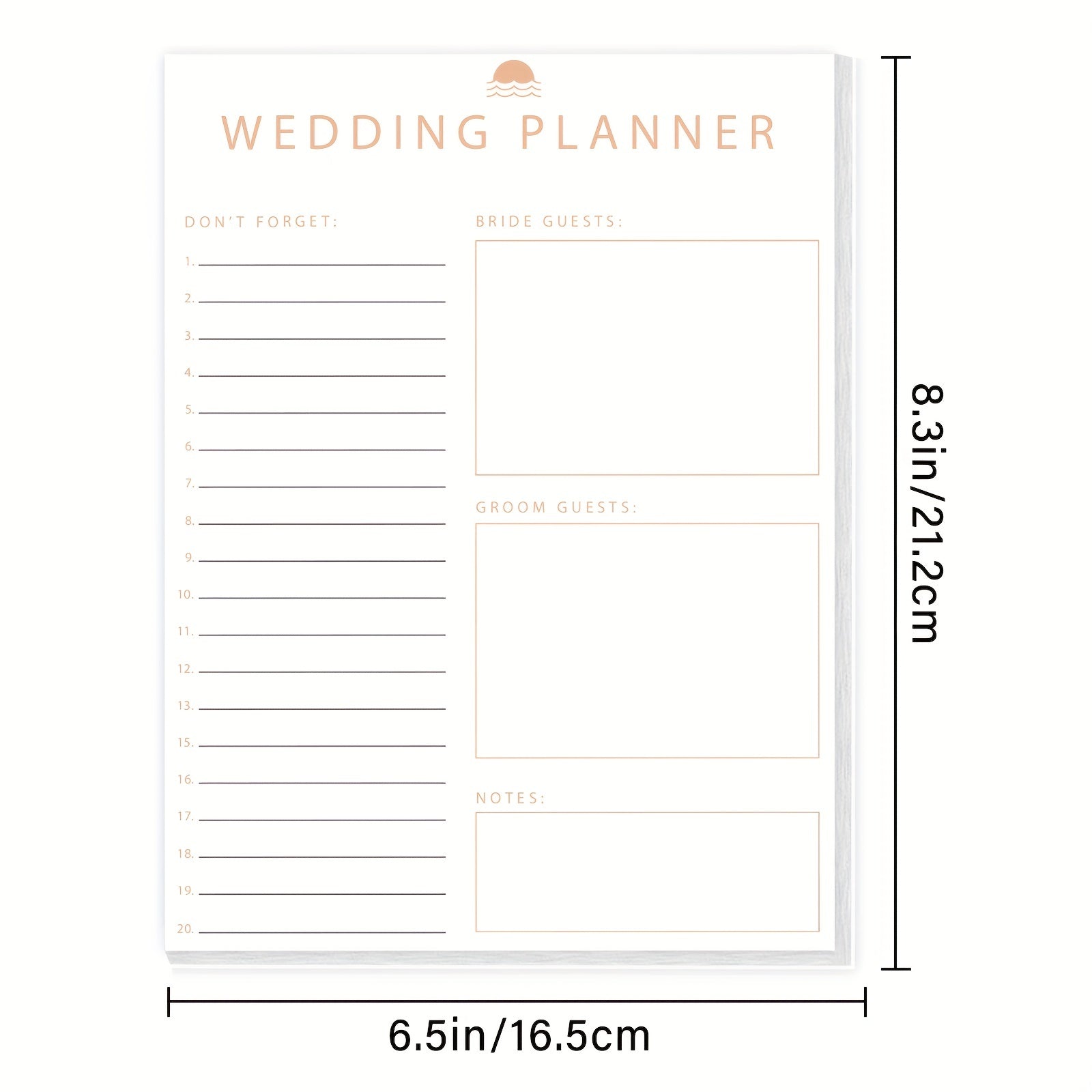 Wedding Planner Guide: Bride & Groom Guests, Notes