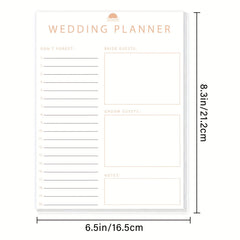 Wedding Planner Guide: Bride & Groom Guests, Notes