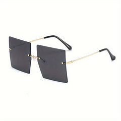 Square Rimless Sunglasses Gradient UV400 Sun Shades