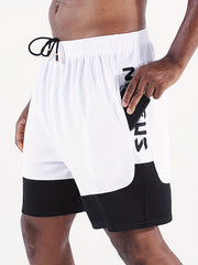 Men's Block Jersey Shorts - Comfy Drawstring Shorts For Athletics Basketball