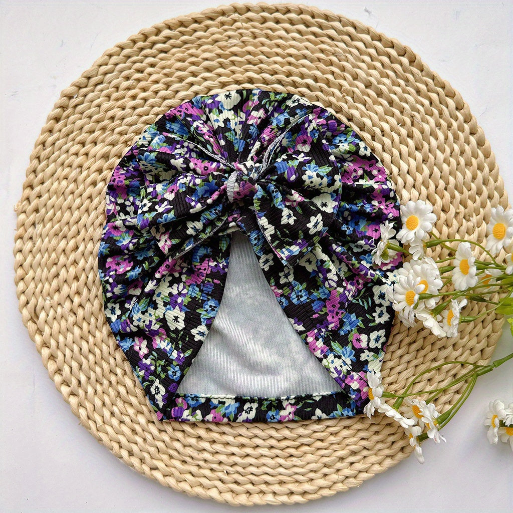 Baby Spring Summer Thin Headband Soft And Comfortable Bow Print Hat