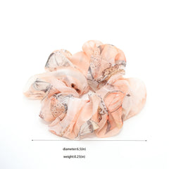 Oversized Butterfly Print Hair Scrunchie Chiffon Organza Women Girls