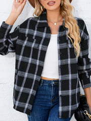 Plaid Shirt Jacket Long Sleeve Casual Shacket Women's Clothing