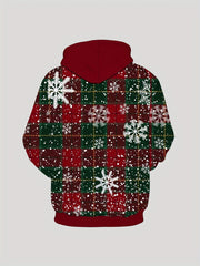 Christmas Deer Print Hoodies For Men Graphic Hoodie With Kangaroo Pocket