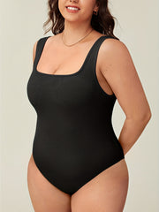 Ribbed Scoop Neck High Stretch Bodysuit