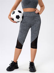Breathable Yoga Leggings with Phone Pocket and Soft Mesh Contrast