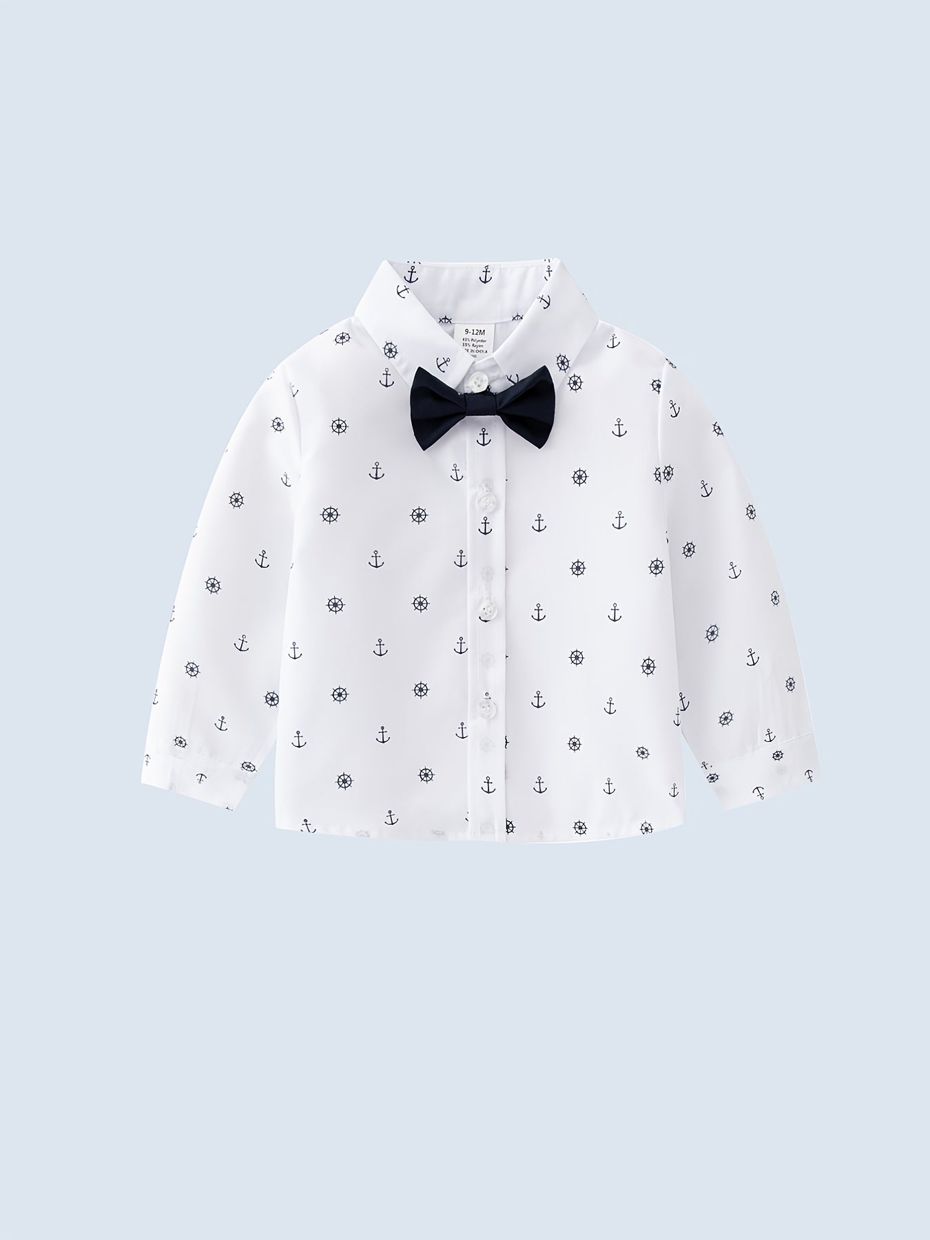 2pcs Boys Gentleman Outfit Shirt & Suspender Pants Set