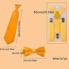 Kids Elastic Suspenders & Bow Tie Set Matching Tuxedo Suit Bowtie Costume