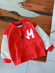 Kids Varsity Jackets Zip Up Long Sleeve Baseball Uniforms