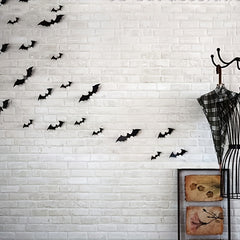 12pcs Halloween Bat Stickers 3D PVC Creative Wallpaper Stickers