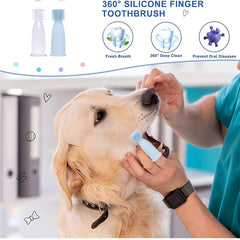 2pcs Soft Silicone Dog Finger Toothbrush With Storage Box for Dental Care