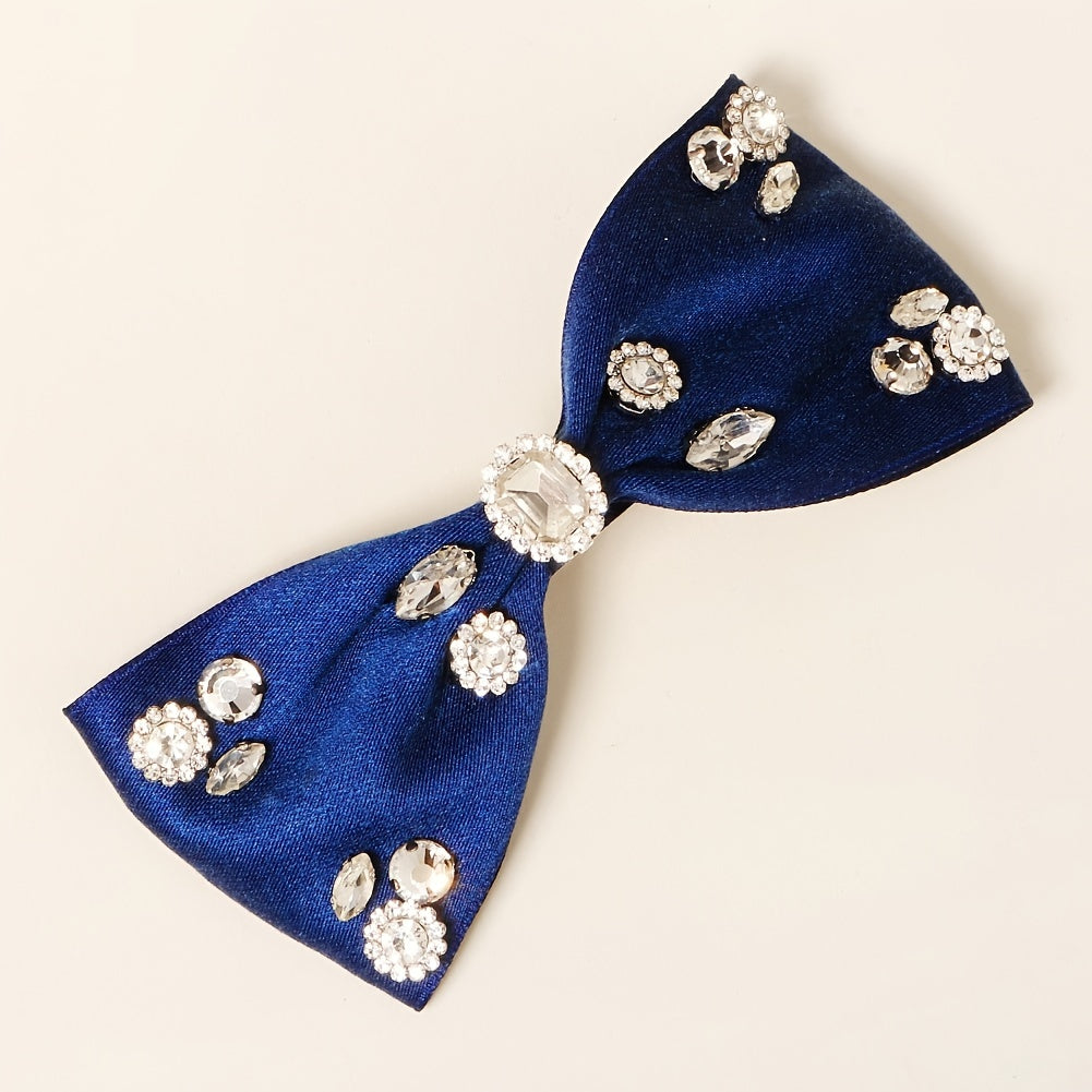 Fabric Rhinestone Bow Hair Clip Solid Hair Clip Hair Accessories