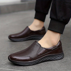 Men's Casual Leather Loafer Shoes Comfy Slip On Shoes Spring Summer