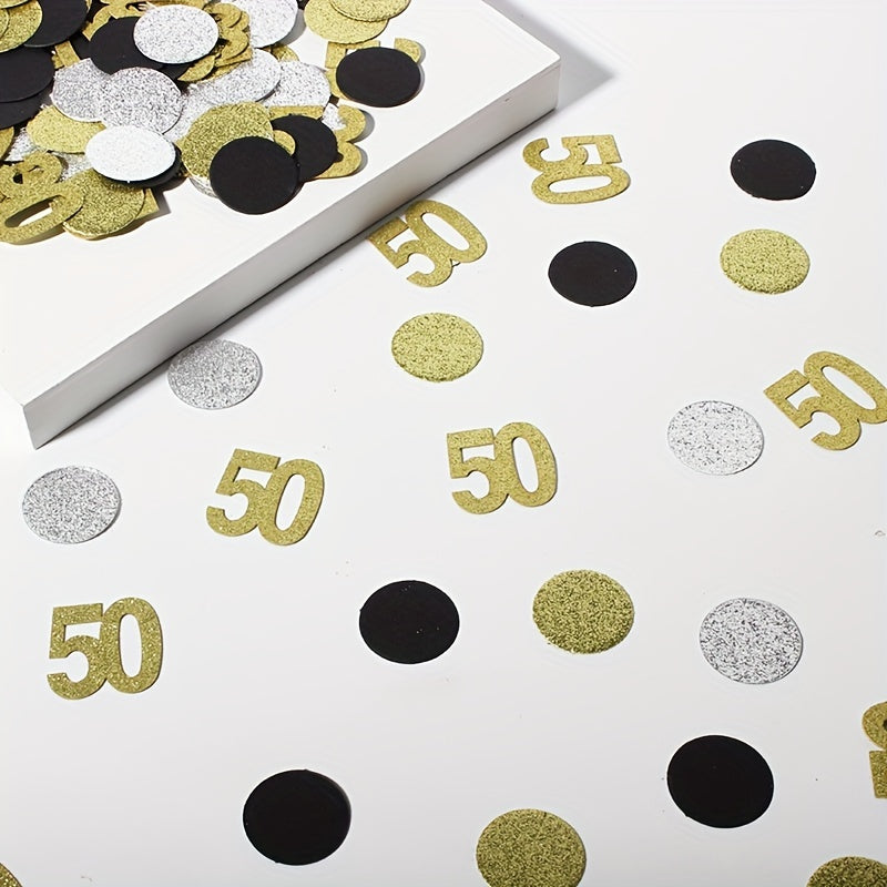 120pcs 50th Birthday Party Decoration Golden Confetti