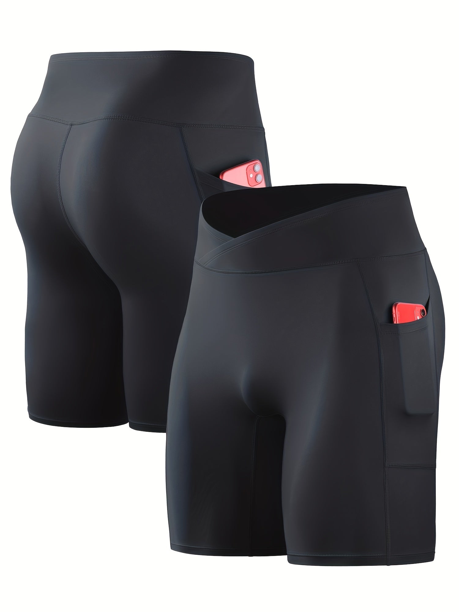 Men's Breathable Sports Shorts with Pocket Quick Drying Compression Pants